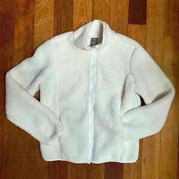 Joe Fresh | Cream lined sherpa zip up sweater size medium - Picture 1 of 6
